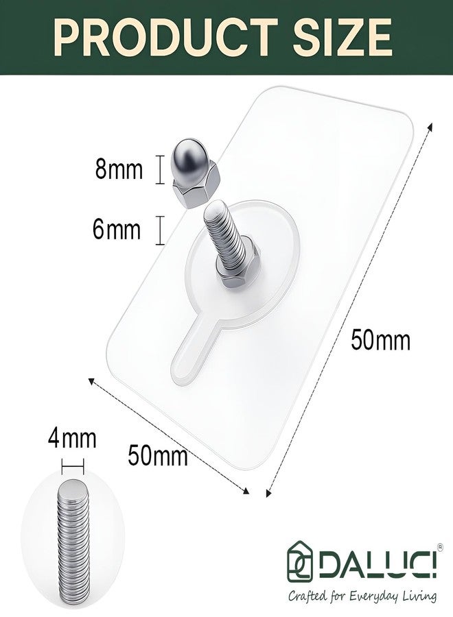 DALUCI 20 Pcs Self Adhesive Screw Hooks for Hanging | Heavy Duty Adhesive Wall Hooks for Wall Heavy Items | Sticker Screw Wall Hook Without Drilling, Nail Free Wall Hooks for Clothes Towels & Home - Image 2